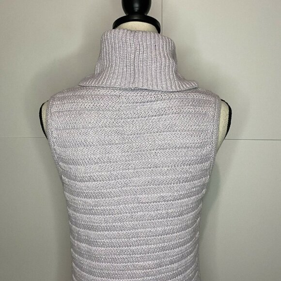 Leo & Sage Small Lilac Purple Sleeveless Turtleneck Sweater Cashmere Blend EUC - Picture 7 of 7